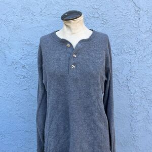 Vintage Henley Thermal Waffle Shirt Size Large